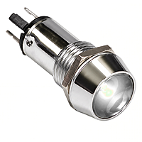 Smidnya IL22 Chrome Body Metal Pilot Light-10mm-127V AC/DC-White