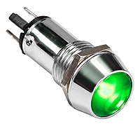 Smidnya IL22 Chrome Body Metal Pilot Light-10mm-220V AC/DC-Green