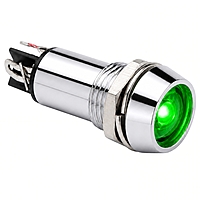 Smidnya IL22 Chrome Body Metal Pilot Light-12mm-127V AC/DC-Green