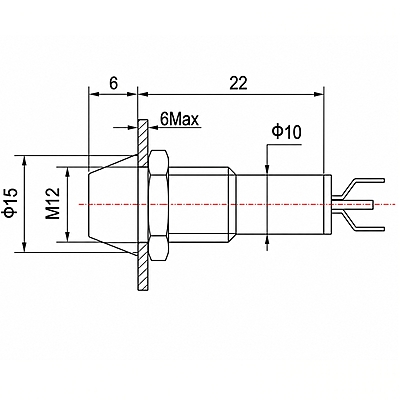 Smidnya IL22 Chrome Body Metal Pilot Light-12mm-220V AC/DC-Blue