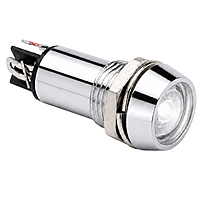 Smidnya IL22 Chrome Body Metal Pilot Light-12mm-36V AC/DC-White