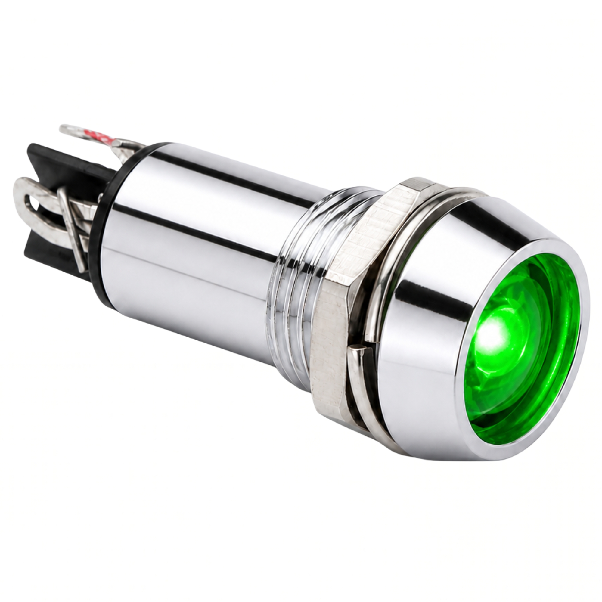 Smidnya IL22 Chrome Body Metal Pilot Light-12mm-48V AC/DC-Green