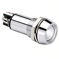 Smidnya IL22 Chrome Body Metal Pilot Light-12mm-220V AC/DC-White