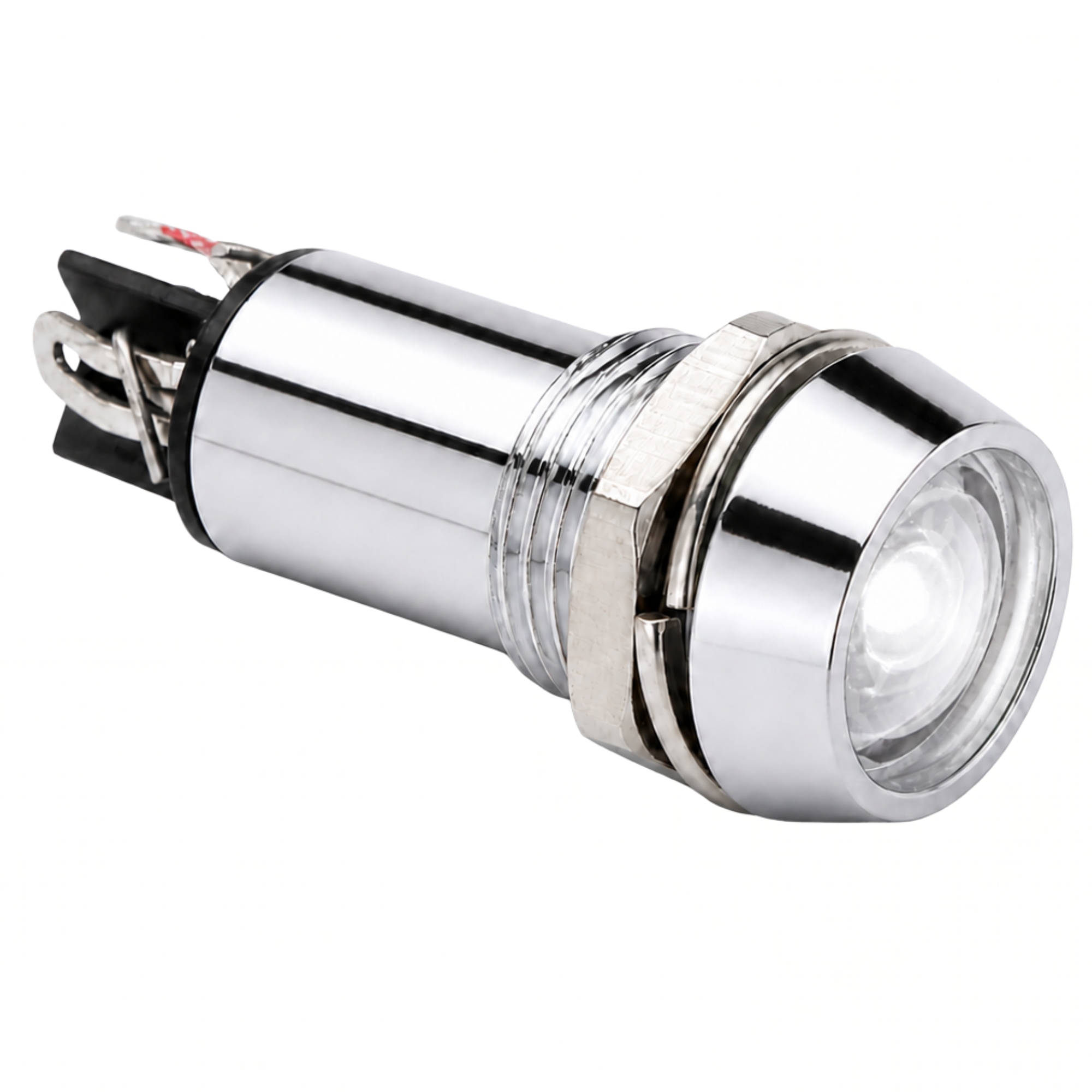 Smidnya IL22 Chrome Body Metal Pilot Light-12mm-6V AC/DC-White