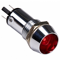 Smidnya IL22 Chrome Body Metal Pilot Light-14mm-110V AC/DC-Red