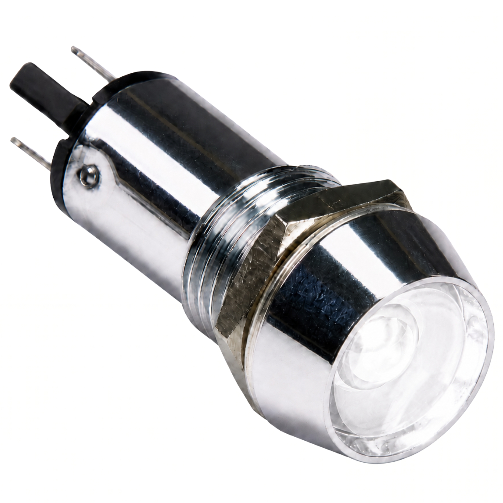 Smidnya IL22 Chrome Body Metal Pilot Light-14mm-127V AC/DC-White