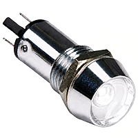 Smidnya IL22 Chrome Body Metal Pilot Light-14mm-12V AC/DC-White