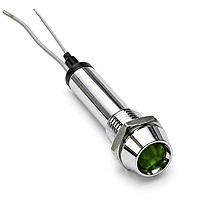 Smidnya IL22 Chrome Body Metal Pilot Light-6mm-110V AC/DC-Green