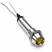 Smidnya IL22 Chrome Body Metal Pilot Light-6mm-12V AC/DC-Yellow