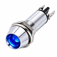 Smidnya IL22 Chrome Body Metal Pilot Light-8mm-24V AC/DC-Blue