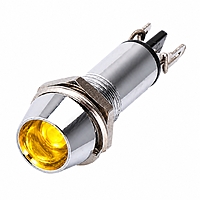 Smidnya IL22 Chrome Body Metal Pilot Light-8mm-24V AC/DC-Yellow
