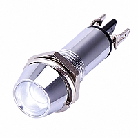 Smidnya IL22 Chrome Body Metal Pilot Light-8mm-36V AC/DC-White