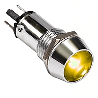 Smidnya IL22 Chrome Body Metal Pilot Light-10mm-12V AC/DC-Yellow