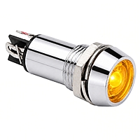Smidnya IL22 Chrome Body Metal Pilot Light-12mm-127V AC/DC-Yellow