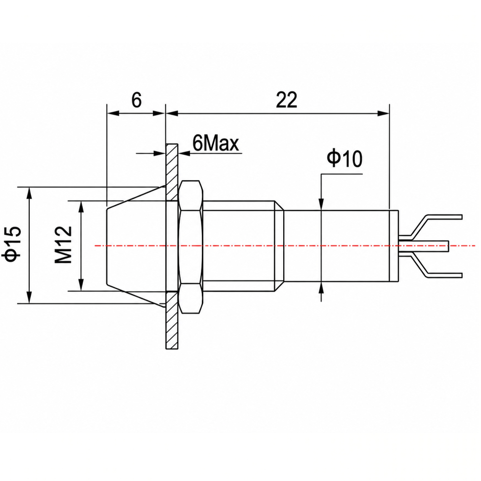 Smidnya IL22 Chrome Body Metal Pilot Light-12mm-48V AC/DC-Green