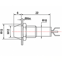 Smidnya IL22 Chrome Body Metal Pilot Light-12mm-6V AC/DC-Yellow