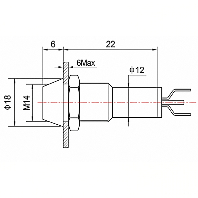 Smidnya IL22 Chrome Body Metal Pilot Light-14mm-127V AC/DC-White