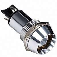 Smidnya IL22 Chrome Body Metal Pilot Light Yellow/Green-14mm-6-220V AC/DC-Yellow/Green