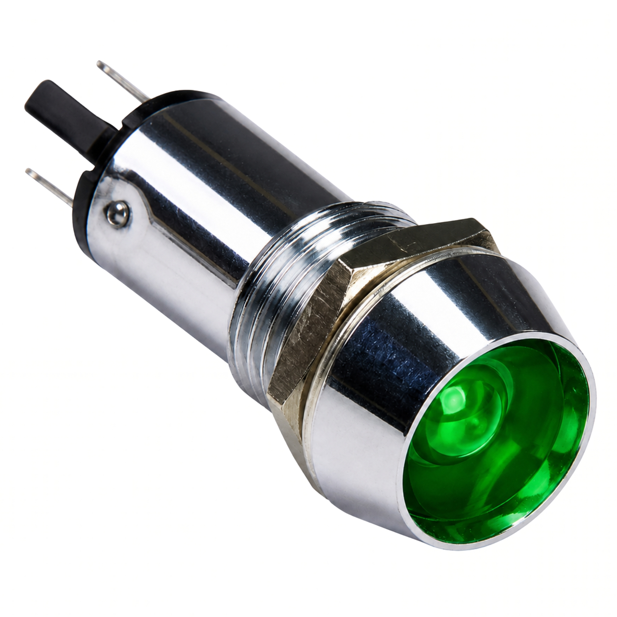 Smidnya IL22 Chrome Body Metal Pilot Light-14mm-127V AC/DC-Green