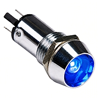 Smidnya IL22 Chrome Body Metal Pilot Light-14mm-12V AC/DC-Blue
