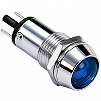 Smidnya IL22 Chrome Body Metal Pilot Light-16mm-127V AC/DC-Blue
