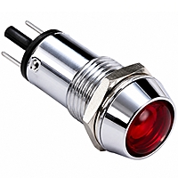 Smidnya IL22 Chrome Body Metal Pilot Light-16mm-127V AC/DC-Red