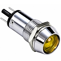 Smidnya IL22 Chrome Body Metal Pilot Light-16mm-127V AC/DC-Yellow