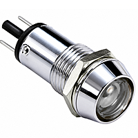 Smidnya IL22 Chrome Body Metal Pilot Light-16mm-36V AC/DC-White