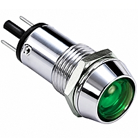 Smidnya IL22 Chrome Body Metal Pilot Light-16mm-6V AC/DC-Green