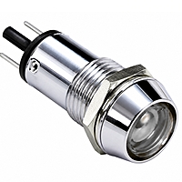 Smidnya IL22 Chrome Body Metal Pilot Light-16mm-6V AC/DC-White