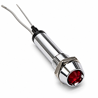 Smidnya IL22 Chrome Body Metal Pilot Light-6mm-110V AC/DC-Red
