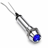 Smidnya IL22 Chrome Body Metal Pilot Light-6mm-127V AC/DC-Blue
