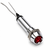 Smidnya IL22 Chrome Body Metal Pilot Light-6mm-48V AC/DC-Red