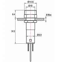 Smidnya IL22 Mini Pin Neon Indicator Light-Panel-220-240V AC-White