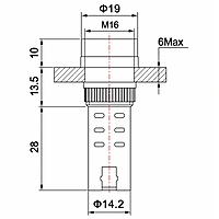 Smidnya IL22 Standard Buzzer-16mm-220V AC-Black