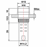 Smidnya IL22 Standard Buzzer-16mm-48V AC/DC-Black