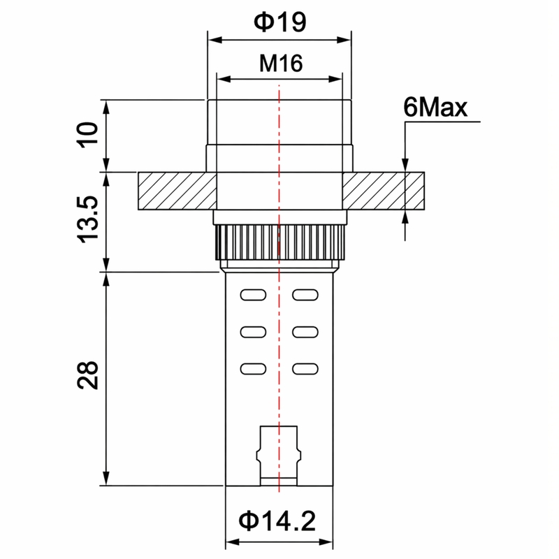 Smidnya IL22 Protected LED Indicator Buzzer-16mm-110V AC-Red