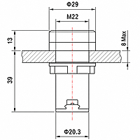 Smidnya IL22 Round Ammeter Pilot Light 0–50 A-22mm round-220V AC-Red