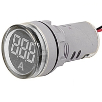 Smidnya IL22 Round Ammeter Pilot Light 0–50 A-22mm round-220V AC-White