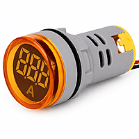 Smidnya IL22 Round Ammeter Pilot Light 0–50 A-22mm round-220V AC-Yellow