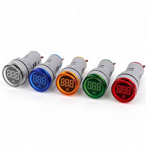 Smidnya IL22 Round Ammeter Pilot Light 0–50 A