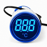 Smidnya IL22 Round Temperature Pilot Light -20 to 200°C-22mm round-220V AC-Blue