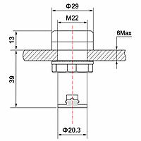 Smidnya IL22 Round Temperature Pilot Light -20 to 200°C-22mm round-220V AC-Blue