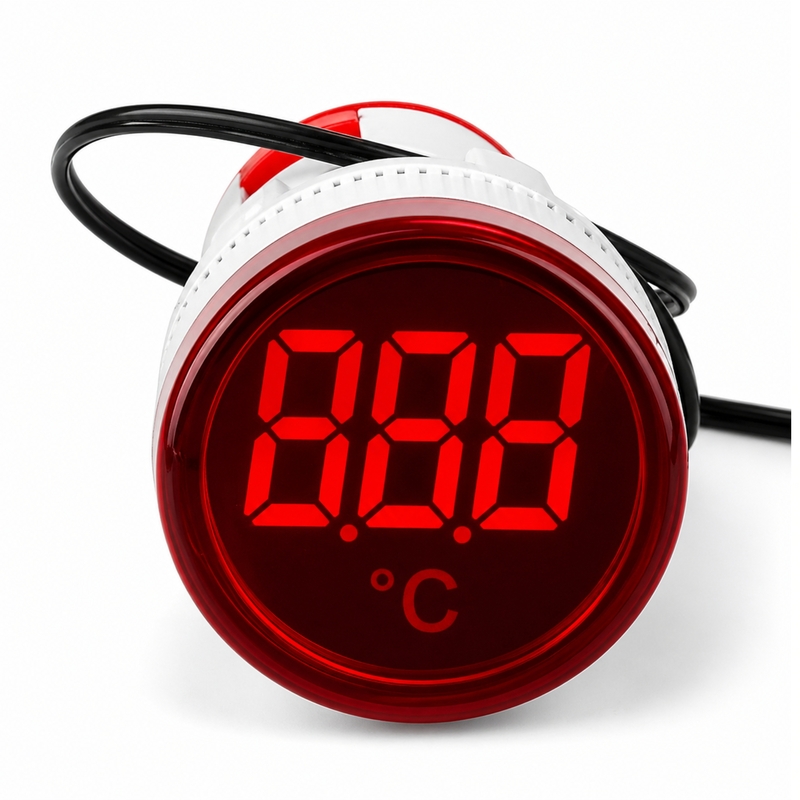 Smidnya IL22 Round Temperature Pilot Light -20 to 200°C-22mm round-220V AC-Red
