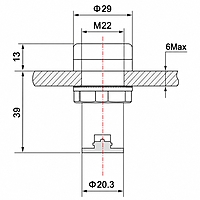 Smidnya IL22 Round Temperature Pilot Light -20 to 200°C-22mm round-220V AC-White