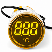 Smidnya IL22 Round Temperature Pilot Light -20 to 200°C-22mm round-220V AC-Yellow