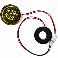 Smidnya IL22 Round Volt/Amp Pilot Light-22mm round-220V AC-Yellow
