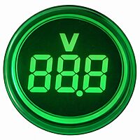 Smidnya IL22 Round Voltmeter Pilot Light 50–500 VAC-22mm round-50-500V AC-Green