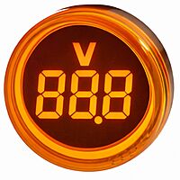 Smidnya IL22 Round Voltmeter Pilot Light 50–500 VAC-22mm round-50-500V AC-Yellow