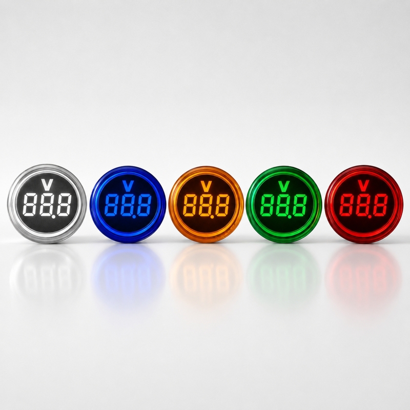 Smidnya IL22 Round Voltmeter Pilot Light 50–500 VAC